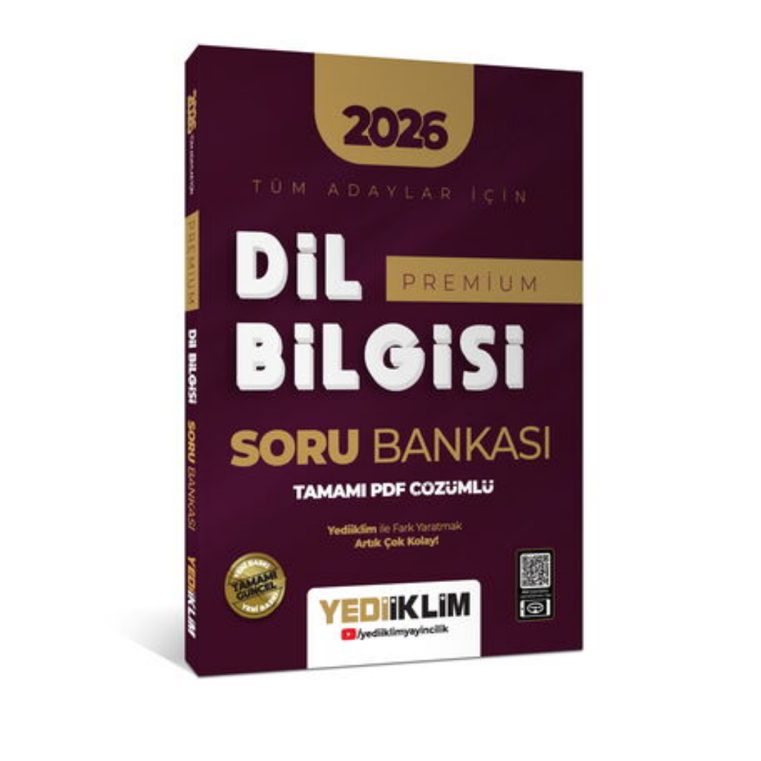 2026 Tüm Adaylar İçin Dil Bilgisi Premium Tamamı PDF Çözümlü Soru Bankası Yediiklim Yayınları