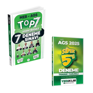 Dizgi Kitap 2025 Meb Ags TOP 7 Tamamı Video Çözümlü Fasiküller Halinde 7 Deneme ve Yediiklim Yayınları Tamamı Çözümlü Süper 5'li Deneme Seti