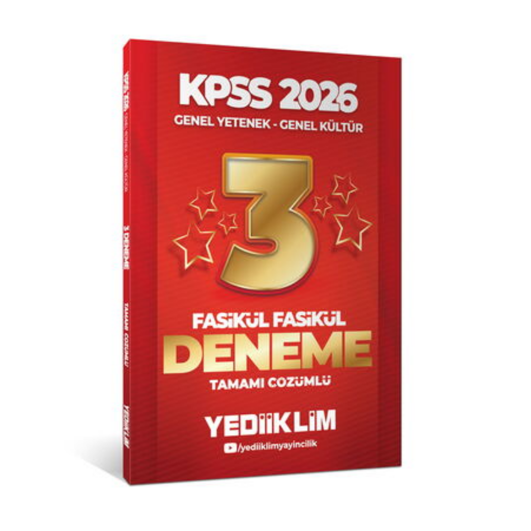 Yediiklim 2026 KPSS Genel Yetenek Genel Kültür Tamamı Çözümlü Fasikül Fasikül 3 Yıldız Deneme