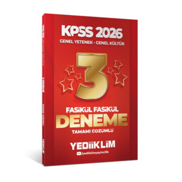2026 KPSS Genel Yetenek Genel Kültür Tamamı Çözümlü Fasikül Fasikül 3 Yıldız Deneme Yediiklim Yayınları