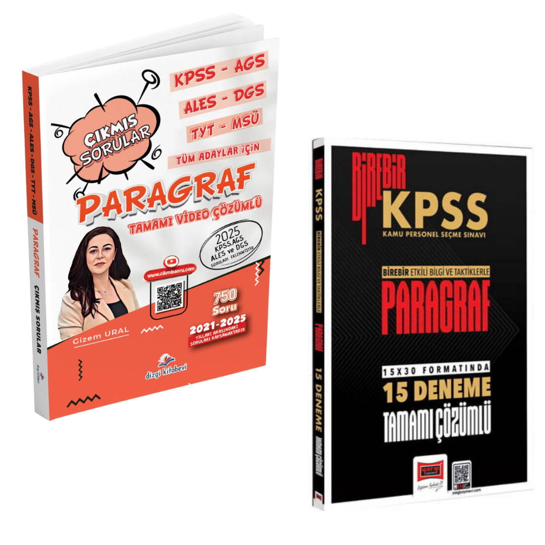 Dizgi Kitap KPSS AGS ALES DGS TYT MSÜ Tüm Adaylar İçin Paragraf Çıkmış Sorular & Birebir KPSS Paragraf 15 Deneme Sınavı Yargı Seti