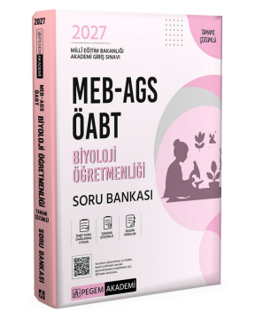 Pegem Yayınları 2027 MEB-AGS ÖABT Biyoloji Öğretmenliği Tamamı Çözümlü Soru Bankası