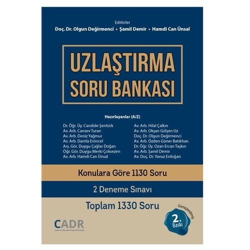 Uzlaştırma Soru Bankası - Olgun Değirmenci, Şamil Demir, Hamdi Can Ünsal
