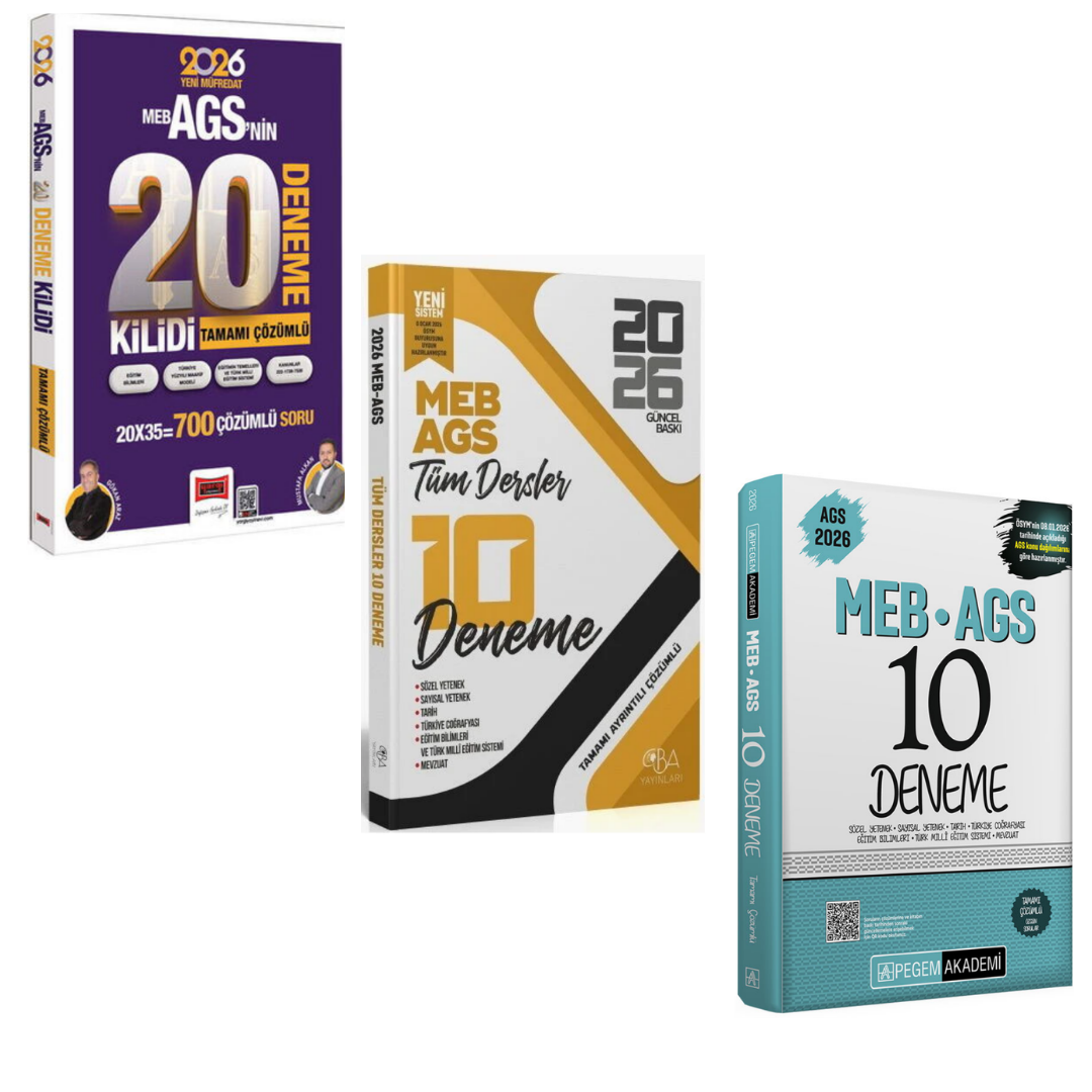 2026 MEB AGS Deneme Tüm Dersler Tamamı Çözümlü Süper 3'lü Deneme Seti