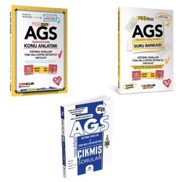 Yediiklim Yayınları 2025 MEB AGS Eğitimin Temelleri Türk Milli Eğitimi Sistemi ile Mevzuatı Konu Anlatımı, Tamamı Çözümlü Soru Bankası ve Dizgi Kitap MEB AGS Tamamı Video Çözümlü Eğitimin Temelleri Çıkmış Sorular Seti