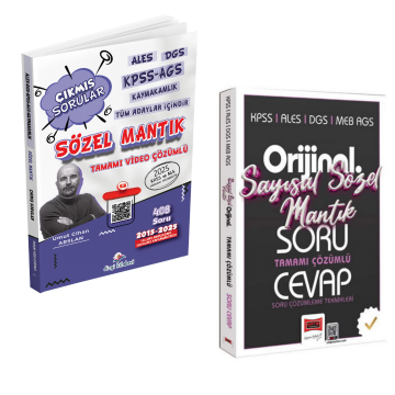 Dizgi Kitap ALES DGS KPSS AGS Kaymakamlık Tüm Adaylar İçin Sözel Mantık Tamamı Video Çözümlü Çıkmış Sorular ve KPSS ALES DGS MEB-AGS Orijinal Sayısal-Sözel Mantık Tamamı Çözümlü Soru Cevap Kitabı Yargı Yayınları Seti