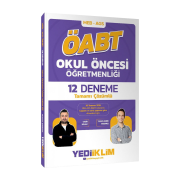 Yediiklim Yayınları 2027 MEB-AGS ÖABT Okul Öncesi Öğretmenliği Tamamı Çözümlü 12 Deneme - Yasin Solak, Yunus Emre Sabanlı