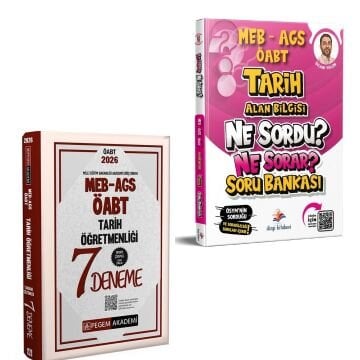 Dizgi Kitap 2026 Meb Ags ÖABT Tarih Alan Bilgisi Ne Sordu Ne Sorar Soru Bankası ve MEB AGS ÖABT Tarih Öğretmenliği Tamamı Çözümlü 7 Deneme Pegem Yayınları Seti