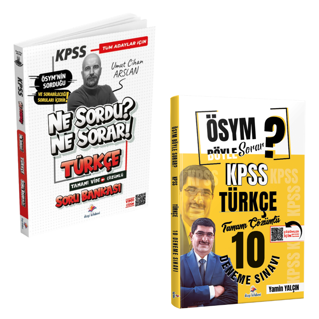 Dizgi Kitap 2026 KPSS Tüm Adaylar İçin Türkçe Ne Sordu Ne Sorar Soru Bankası & ÖSYM Böyle Sorar KPSS Türkçe 10 Deneme Sınavı Seti