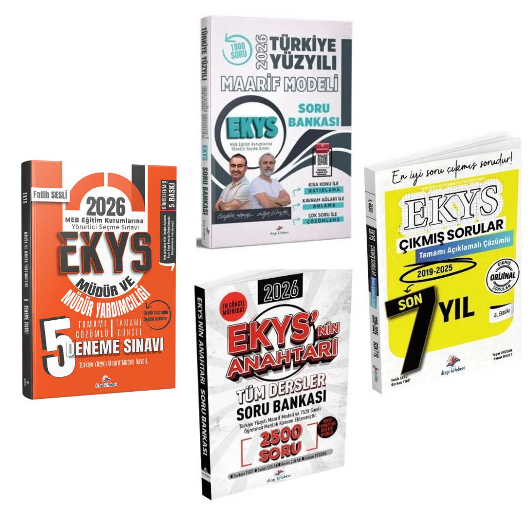 Dizgi Kitap 2026 MEB EKYS Türkiye Yüzyılı Maarif Modeli Soru Bankası & Ekys'nin Anahtarı Tüm Dersler 2500 Soru & MEB EKYS 5 Deneme ve MEB EKYS Son 7 Yıl Çıkmış Sorular Kazandıran EKYS Seti
