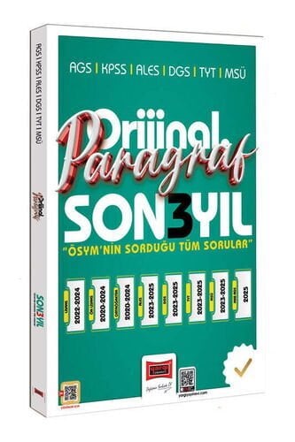 Yargı Yayınları 2026 KPSS AGS ALES DGS TYT MSÜ Orijinal Paragraf Son 3 Yıl Çıkmış Sorular