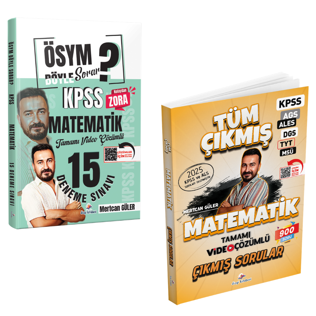 Dizgi Kitap ÖSYM Böyle Sorar 2026 KPSS Matematik 15 Deneme & Matematik Tüm Sınavlar Çıkmış Sorular Mertcan Güler Seti