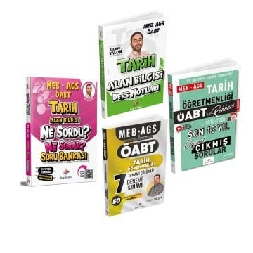 Dizgi Kitap 2026 Meb Ags ÖABT Tarih Alan Bilgisi Ne Sordu Ne Sorar Soru Bankası & Tarih Alan Bilgisi Ders Notları & Tarih Tamamı Çözümlü 7 Deneme ve Tarih Son 13 Yıl Orijinal Çıkmış Sınav Soruları Selami Yalçın 4'lü Set