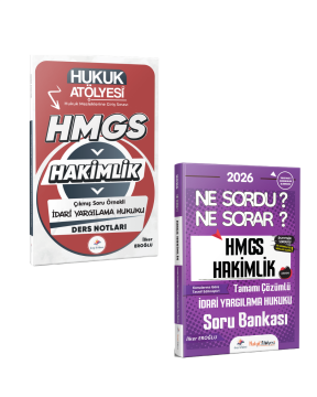 Dizgi Kitap 2026 Hukuk Atölyesi HMGS Sınavı Çıkmış Soru Örnekli İdari Yargılama Hukuku Ders Notları ve İdari Yargılama Hukuku Soru Bankası Seti