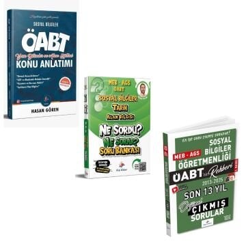 Dizgi Kitap 2026 Meb Ags ÖABT Sosyal Bilgiler Tarih Ne Sordu Ne Sorar Soru Bankası & Sosyal Bilgiler Alan Eğitimi Konu Anlatımı ve ÖABT Sosyal Bilgiler Son 13 Yıl Çıkmış Sınav Soruları Seti