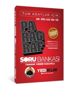 Yediiklim Yayınları AGS KPSS ALES DGS YKS Tüm Adaylar İçin Paragraf Tamamı Video Çözümlü Soru Bankası