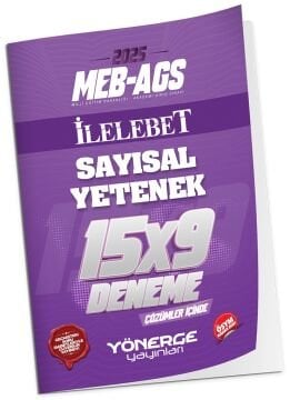 Yönerge 2025 MEB-AGS Sayısal Yetenek İLELEBET 15x9 Deneme Çözümlü Yönerge Yayınları
