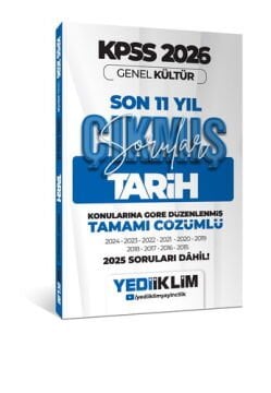 Yediiklim Yayınları 2026 KPSS Genel Kültür Tarih Konularına Göre Tamamı Çözümlü Son 11 Yıl Çıkmış Sorular