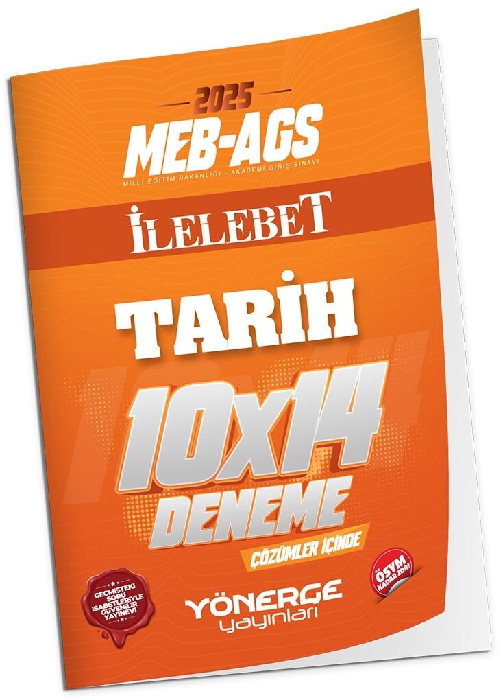 Yönerge 2025 MEB-AGS Tarih İLELEBET 10x14 Deneme Çözümlü Yönerge Yayınları