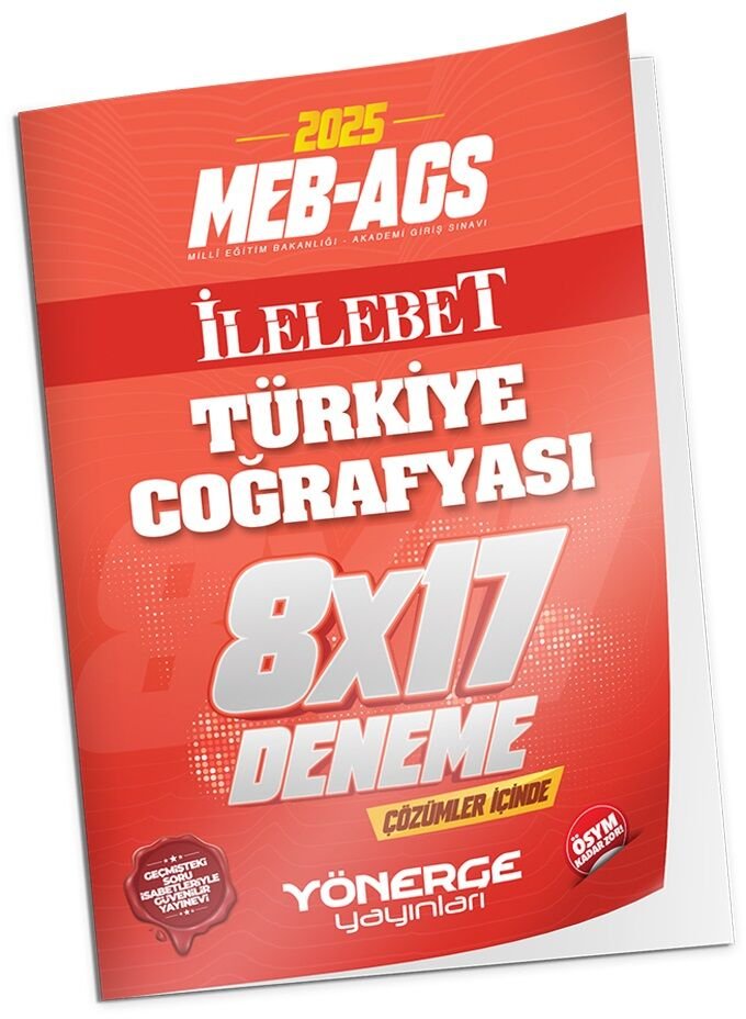 Yönerge 2025 MEB-AGS Türkiye Coğrafyası İLELEBET 8x17 Deneme Çözümlü Yönerge Yayınları