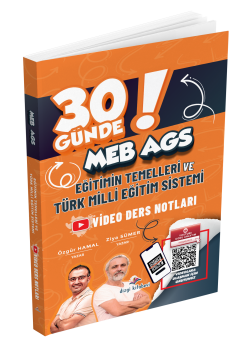 Dizgi Kitap 2026 MEB-AGS 30 Günde Eğitimin Temelleri ve Türk Milli Eğitim Sistemi Video Ders Notları Ziya Sümer Özgür Hamal