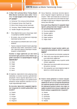 Dizgi Kitap 2025 MEB EKYS Müdür ve Müdür Yardımcılığı Tamamı Çözümlü 5`li Deneme Fatih Sesli