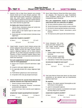 Sadettin Hoca TYT Tarih Soru Bankası KR Akademi Yayınları