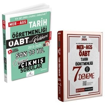 Dizgi Kitap 2026 Meb Ags ÖABT Tarih Son 13 Yıl Orijinal Çıkmış Sınav Soruları ve MEB AGS ÖABT Tarih Öğretmenliği Tamamı Çözümlü 7 Deneme Pegem Yayınları Seti