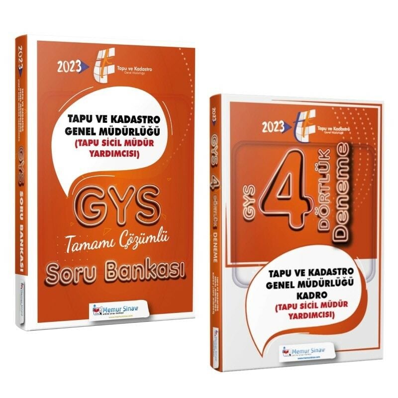 2023 TAPU SİCİL MÜDÜR YARDIMCISI GYS 2'Lİ SET 4'LÜ DENEME + SORU BANKASI