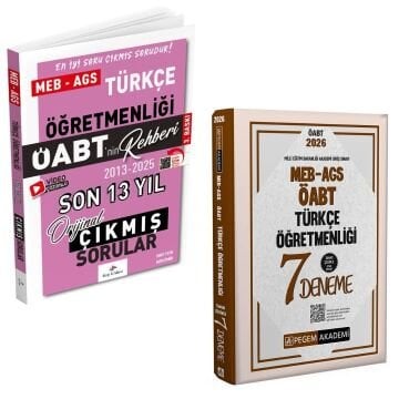 Dizgi Kitap 2026 Meb Ags ÖABT Türkçe Öğretmenliği Son 13 Yıl Orijinal Çıkmış Sınav Soruları ve MEB AGS ÖABT Türkçe Öğretmenliği Tamamı Çözümlü 7 Deneme Pegem Yayınları Seti