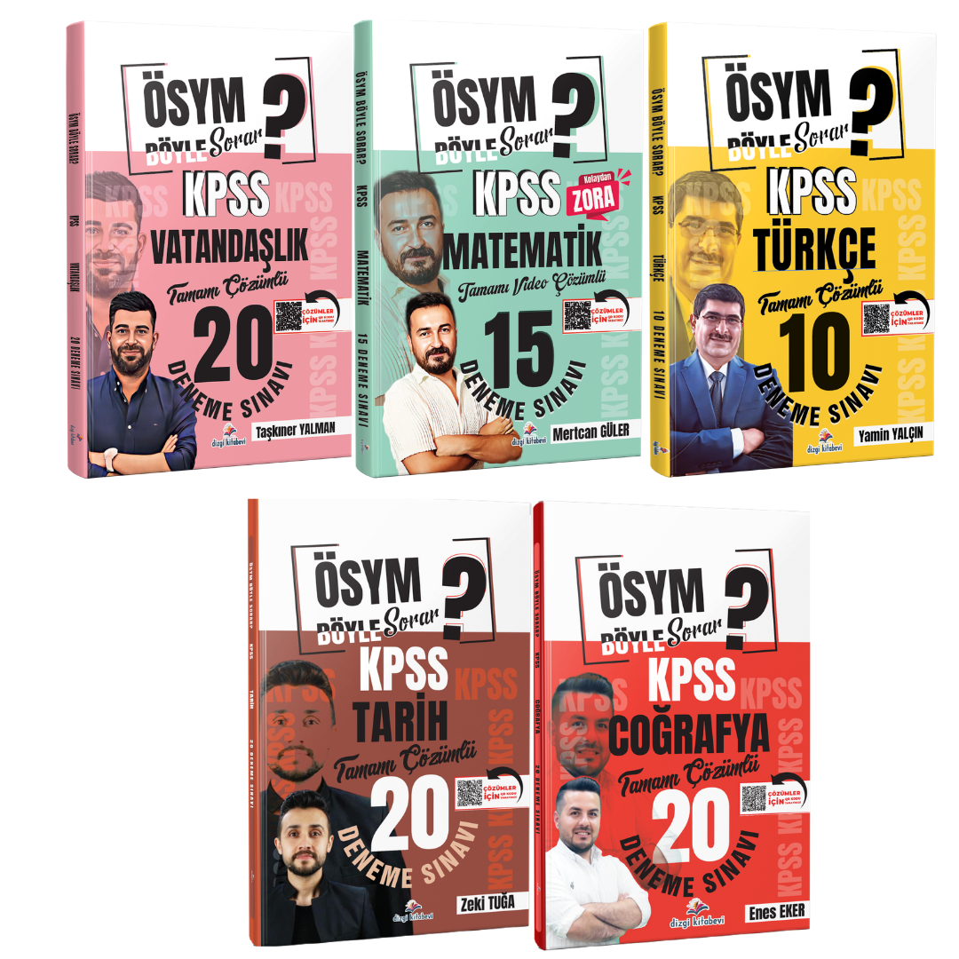 Dizgi Kitap ÖSYM Böyle Sorar 2026 KPSS Türkçe, Matematik, Tarih, Coğrafya ve Vatandaşlık Deneme Sınavı Seti