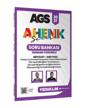 Yediiklim Yayınları 2027 AGS Ahenk Serisi Mevzuat - Anayasa Tamamı Çözümlü Soru Bankası