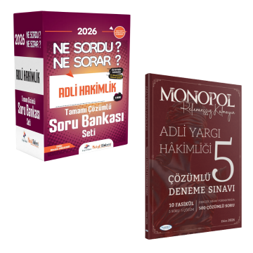 Dizgi Kitap 2026 Hukuk Atölyesi Adli Hakimlik Ne Sordu Ne Sorar Soru Bankası ve Monopol Yayınları Adli Yargı Hakimliği 5 Deneme Seti