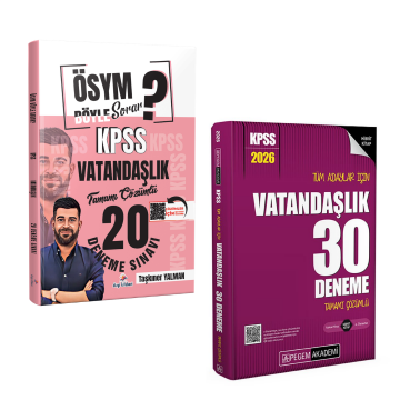 Dizgi Kitap ÖSYM Böyle Sorar 2026 KPSS Vatandaşlık 20 Deneme & KPSS Tüm Adaylar İçin Vatandaşlık 30 Deneme Pegem Seti