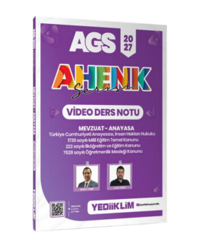 Yediiklim Yayınları 2027 AGS Ahenk Serisi Mevzuat - Anayasa Video Ders Notu