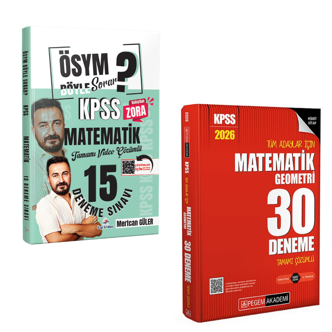 Dizgi Kitap ÖSYM Böyle Sorar 2026 KPSS Matematik 15 Deneme & KPSS Tüm Adaylar İçin Matematik-Geometri 30 Deneme Pegem Seti