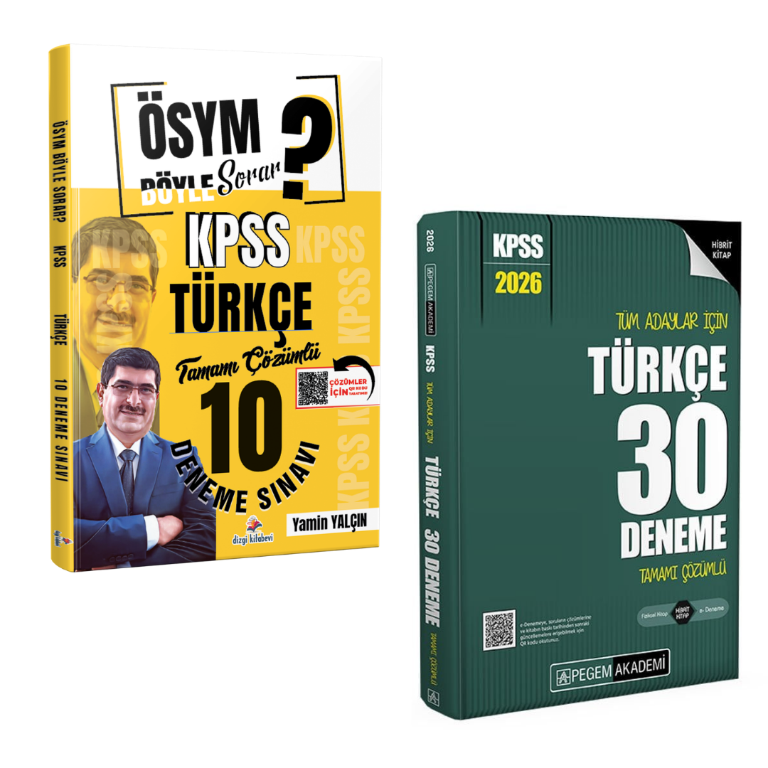 Dizgi Kitap ÖSYM Böyle Sorar 2026 KPSS Türkçe 10 Deneme & KPSS Tüm Adaylar İçin Türkçe 30 Deneme Pegem Seti