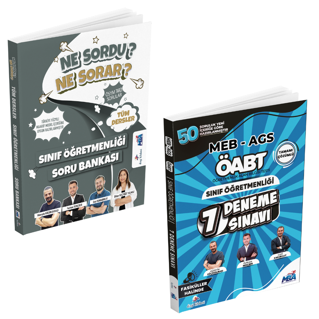 Dizgi Kitap 2026 Ne Sordu Ne Sorar Meb Ags ÖABT Sınıf Öğretmenliği Fasiküller Halinde Soru Bankası ve Tamamı Çözümlü 7 Deneme Seti Hüseyin Küçüksubaşı