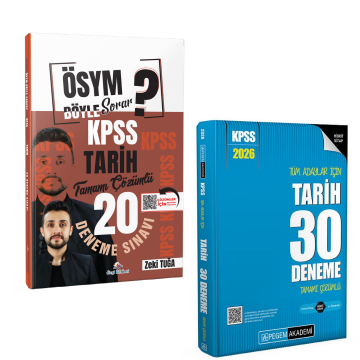 Dizgi Kitap ÖSYM Böyle Sorar 2026 KPSS Tarih 20 Deneme &  KPSS Tüm Adaylar İçin Tarih 30 Deneme Pegem Seti