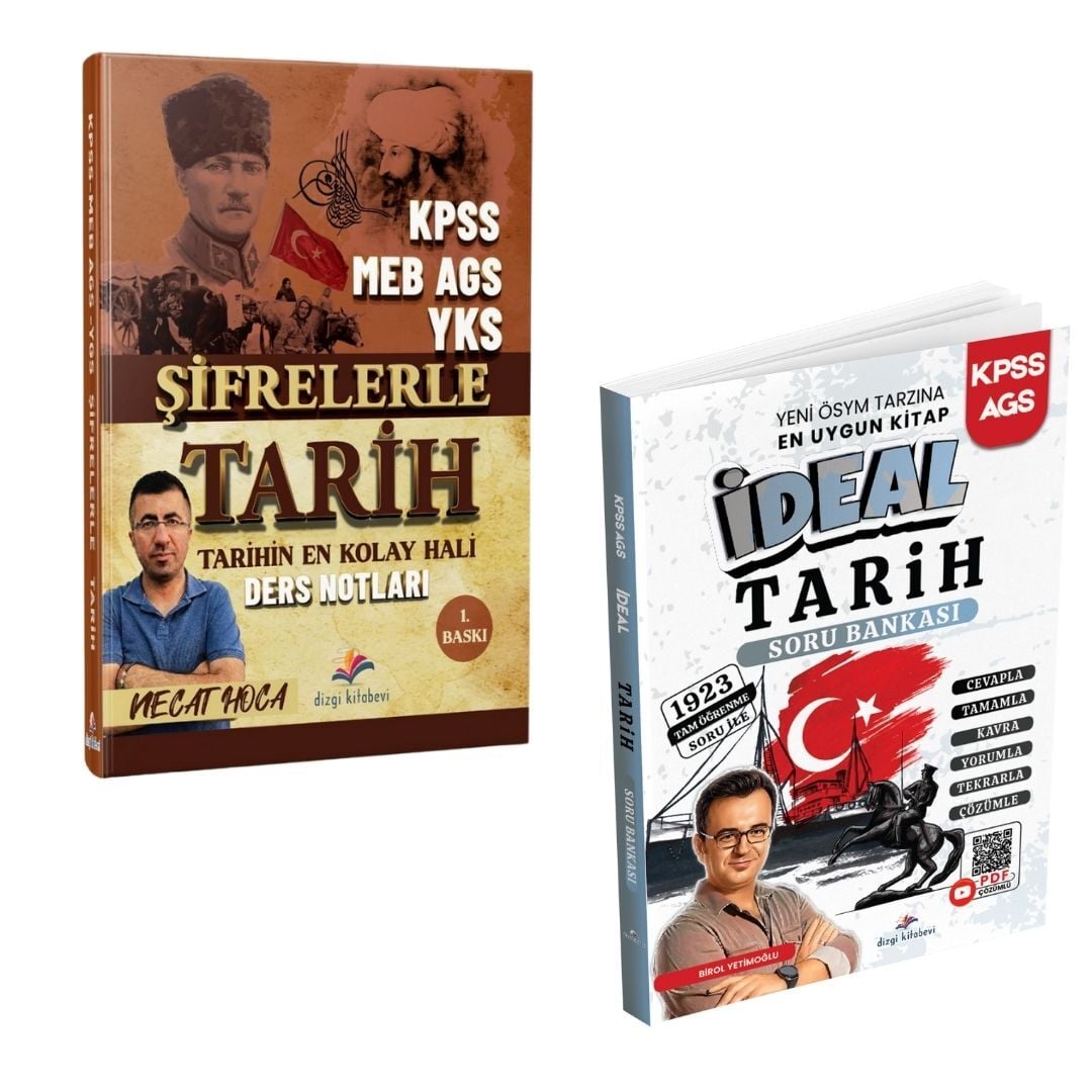 Dizgi Kitap KPSS MEB AGS YKS Şifrelerle Tarih Ders Notları ve KPSS MEB AGS İdeal Tarih Tamamı PDF Çözümlü Soru Bankası Seti