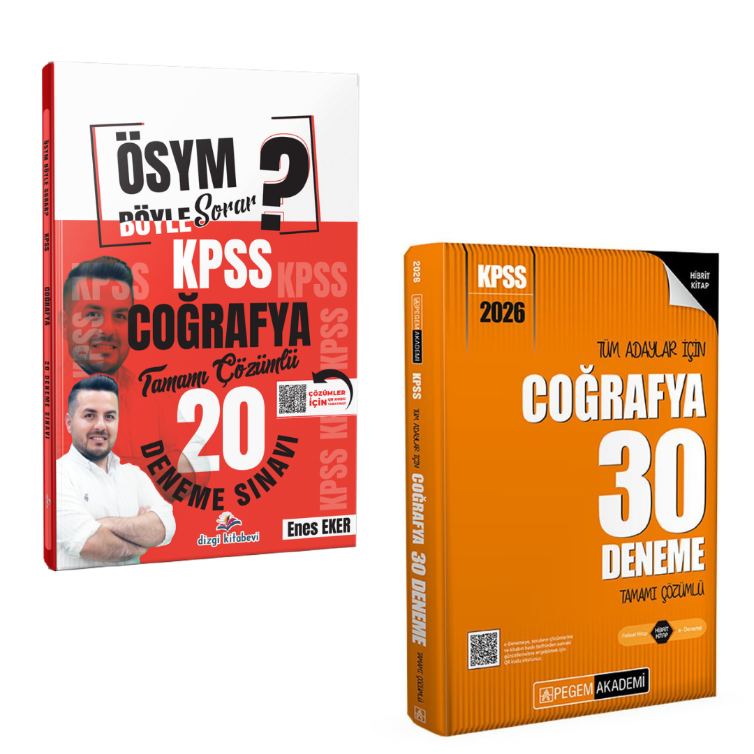 Dizgi Kitap ÖSYM Böyle Sorar 2026 KPSS Coğrafya 20 Deneme & KPSS Tüm Adaylar İçin Coğrafya 30 Deneme Pegem Seti
