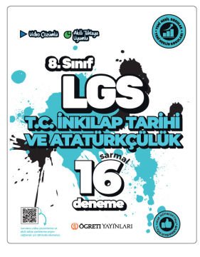 LGS 8.Sınıf T.C. İnkilap Tarihi ve Atatürkçülük Sarmal 16 Deneme Öğreti Akademi