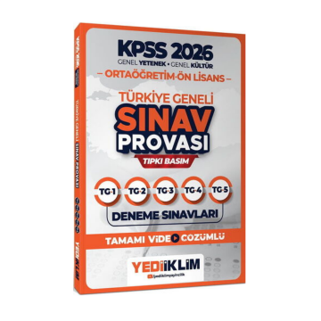 Yediiklim Yayınları 2026 KPSS Ortaöğretim Ön Lisans GY-GK Türkiye Geneli Sınav Provası Tıpkı Basım Deneme Sınavları Tamamı Video Çözümlü