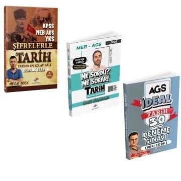 Dizgi Kitap KPSS MEB AGS YKS Şifrelerle Tarih Ders Notları & Ne Sordu Ne Sorar MEB AGS Tarih Video Çözümlü Soru Bankası ve MEB AGS İdeal Tarih Tamamı Çözümlü 30 Deneme Seti