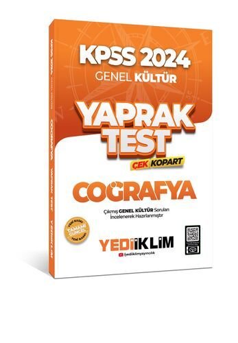 Yediiklim Yayınları 2024 KPSS Genel Kültür Coğrafya Çek Kopart Yaprak Test