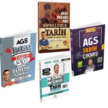Dizgi Kitap 2026 KPSS MEB AGS YKS Şifrelerle Tarih Ders Notları & Ne Sordu Ne Sorar MEB AGS Tarih Video Çözümlü Soru Bankası ve MEB AGS İdeal Tarih Tamamı Çözümlü 30 Deneme Seti ve Tarih Çıkmış Sorular Seti