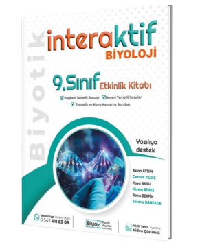 Biyotik Yayınları 9. Sınıf Biyoloji İnteraktif Etkinlik Kitabı