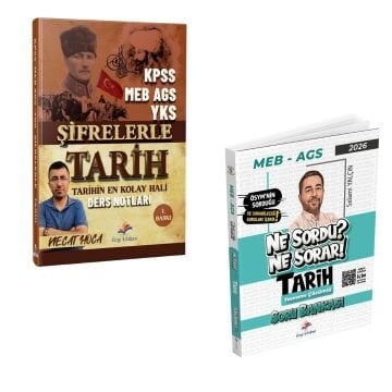 Dizgi Kitap 2026 KPSS MEB AGS YKS Şifrelerle Tarih Ders Notları & Ne Sordu Ne Sorar MEB AGS Tarih Video Çözümlü Soru Bankası Seti