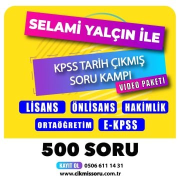 2024 KPSS Genel Kültür Tarih Çıkmış Soru Kampı Video Paketi Selami Yalçın