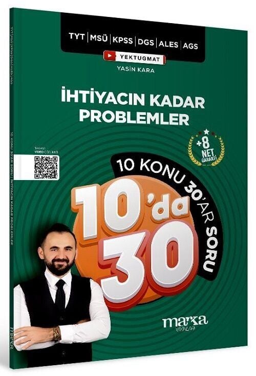 KPSS MEB-AGS YKS TYT MSÜ DGS ALES İhtiyacın Kadar Problemler Kampı 10 da 30 Soru Bankası Çözümlü Yasin Kara Marka Yayınları